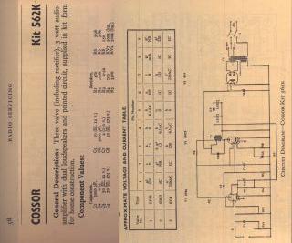 Cossor Kit 562K schematic circuit diagram